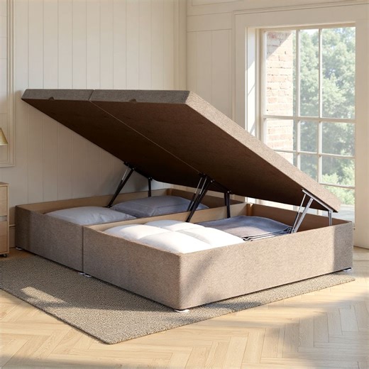 Side Lift Ottoman Storage Bed - Available in Single, Double & King Size