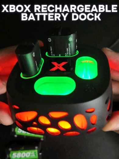 This Xbox rechargeable battery pack comes with 4 high-capacity 5800mWh batteries and an RGB fast-charging dock. Fully charges in about 3 hours, delivers long play sessions, and the LED dock shows charging status at a glance. Clean setup, no more disposable batteries, and it looks fire on your desk. - #TikTokShopJumpstartSale #XboxAccessories #GamingSetup #RechargeableBatteries #MackMotivates