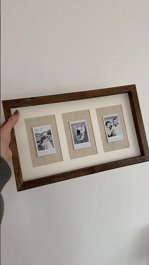DIY Linen Polaroid Photo frame art #ikea #ikeahack