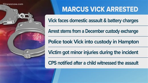 Former VT quarterback Marcus Vick arrested for domestic assault in Chesapeake