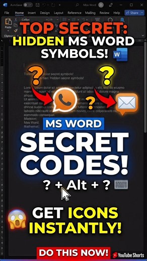 MS Word Magic: Call & Email Symbol Shortcut Code! ✨
