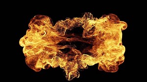 Fiery Abstract Particle Explosion on a Dark Background