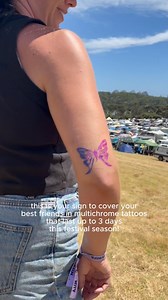 This butterfly ✨ Created using Crystal Ink Oceanic Symphony pigment. Crystal Ink is a clear adhesive, designed to grip pigment without changing its colour, perfect for shimmer, sparkle, and reflective finishes. 🖤 Same long wear. 🖤 Different effect. Endless possibilities 🦋 This isn’t temporary makeup energy. It’s art that lasts. Grab yours: https://questionbeauty.com/pages/chroma-tattoos-101 #new #chromatattoo #multichrome #temporarytattoo | Question Beauty