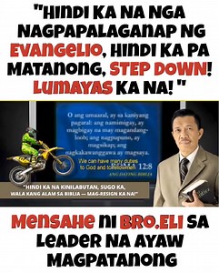 29K views · 750 reactions | Bilin ni Bro. Eli kay Kuya: Kung hindi ka magpapalaganap ng evangelio hindi ka pa matanong lumayas ka na! Step down! | Voice Of Reality PH | Facebook
