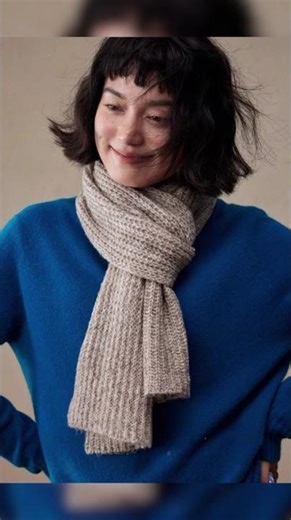 Minimalist Knit Winter Scarf for Women | Soft Wool Blend, Light Khaki