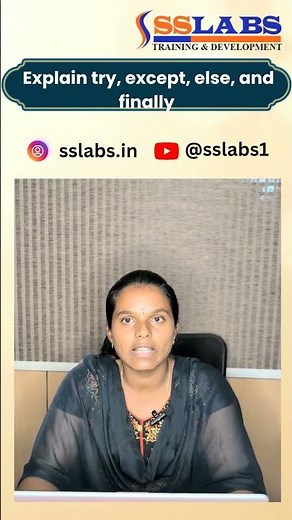 Python Interview Question 🔥 Explain try, except, else, and finally | Exception Handling | SSLABS