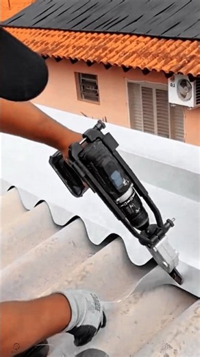 Roof Flashing Installation Work Tool Using Portable Seaming Machine #worktool