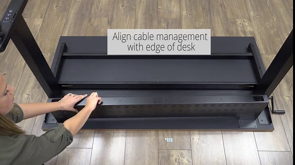 Stand Up Desk Store Under Desk Cable Management Tray Black Horizontal Computer Cord Raceway and Modesty Panel (Black, 51")