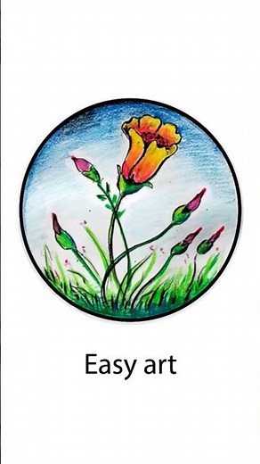 How to Draw California Poppy Flower 🌸 | Easy & Quick Flower Sketch Tutorial