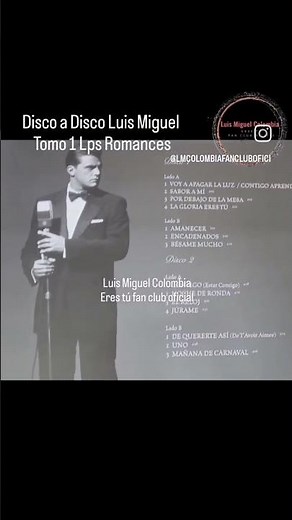 Disco a Disco Luis Miguel LP Tomo1: Romances ‪@OficialLuisMiguel‬ #luismiguel #luismiguelcolombia