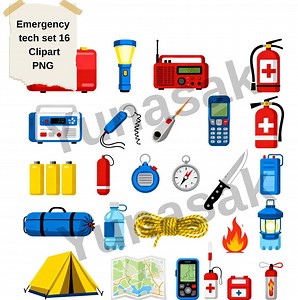 Emergency Clipart Tech Bundle PNG | First Aid & Rescue Icons | Camping Prep Digital Download - Etsy Canada