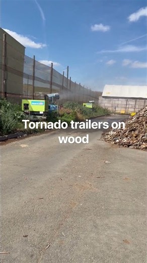 Tornado trailer on recycling yard