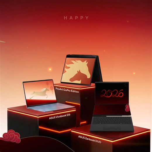 Upgrade your hustle with the Zenbook, ProArt, and Vivobook AI PCs. Wishing you a fast and powerful 2026! 🎊 | ASUS
