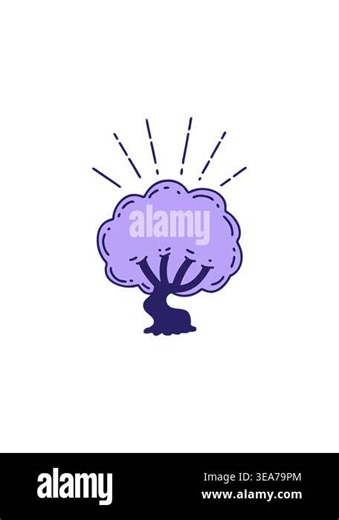 starburst effect animation of illustration of a tattoo style tree Stock Video Footage - Alamy