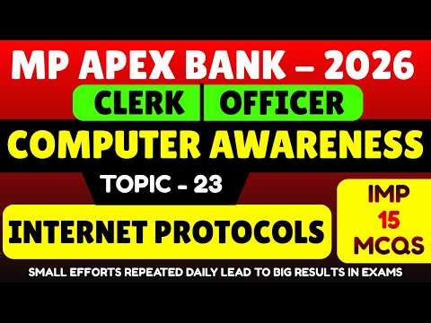 Internet Protocols MCQS | MP Apex Bank 2026 Computer Awareness pdf Notes | MP Apex Bank Computer PDF
