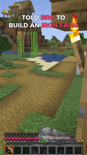 POV: Your Bro Builds An Iron Farm In Minecraft #minecraft #shorts #minecraftshorts
