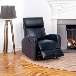 [Hot Item] Huayang Wholesale Living Room Furniture Modern Faux Leather Function Dark Reclining Sofa