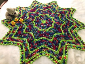 Handmade Rainbow Crochet Baby Blanket: Round Chevron Afghan - Etsy