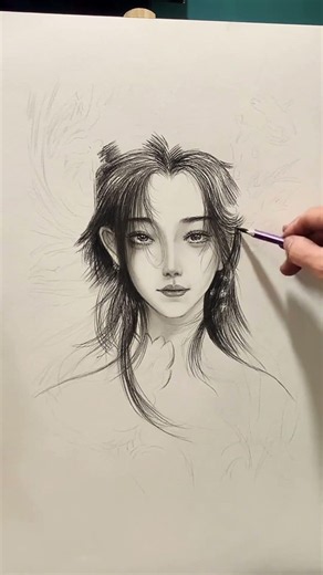 Let's draw a beautiful woman #drawing #sketch #pencilportrsit
