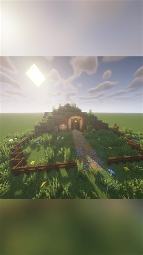 Hobbit hole design in Minecraft! #minecraftbuilding #minecrafttutorial #lordoftheringstiktok #hobbit #fypage #unrealbuildsmc