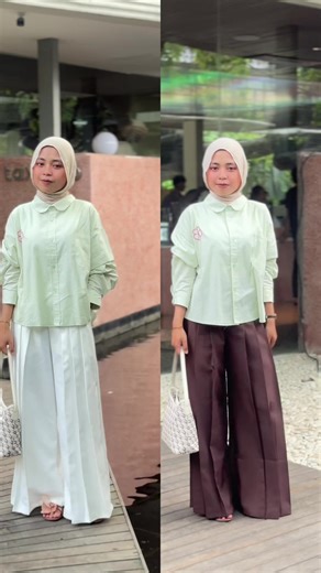 Boxi Shirt & Pleated Kulot Outfit Idea | OOTD