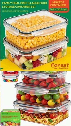 6 Pack Large Food Storage Containers with#amazon #shortsfeed #amazonfinds