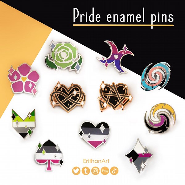 Pride Enamel Pins (achillean, Sapphic, Bi, Trans, Nb, Ace, Aro, Aro-ace, Demisexual, Polyamory, Relationship Anarchy) - Etsy