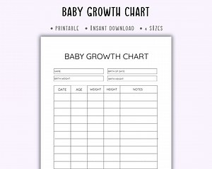Baby Growth Chart Printable,child Growth Chart,baby Height Weight Chart,baby Measurament Tracker,baby Height Weight Tracker - Etsy