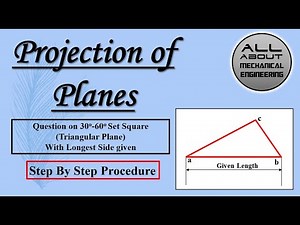 projection of Planes (30-60 set Square i.e.Triangular Plane) Step by Step Procedure.