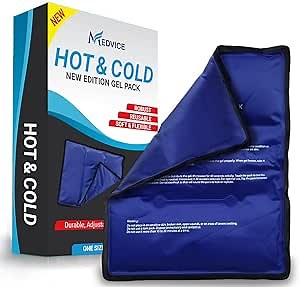 Medvice Reusable Hot & Cold Gel Ice Pack for Injuries - Large 11.5” x 14.25” - Flexible Therapy Pack for Hip, Shoulder, Knee & Back Pain, Swelling, Bruises & Recovery - Gel Pack Only (No Straps)