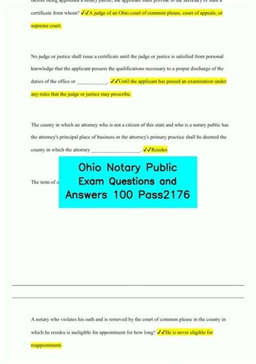 Ohio Notary Public Exam Questions and Answers 100 Pass2176 video