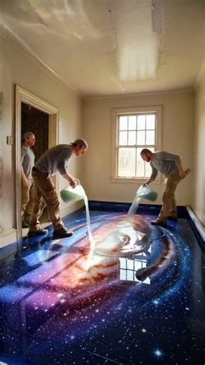 galaxy epoxy living room renovation #timelapse #renovation #shorts