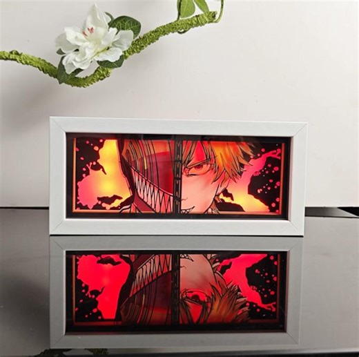 Anime Lightbox LED, RGB Color Shadow Box Figure, Manga Neon Desk Night Light, Gaming Room Home Decor, 3D Lamp Paper Cut Art, Gift for Otaku - Etsy