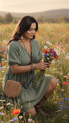 Countryside Serenity 💚Bohemian Moment #fashionshorts #style #ootd #curvy #beautifulwomen #bohostyle