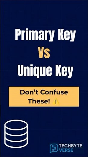 Primary Key vs Unique Key – Don’t Confuse These! ⚠️