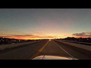 Loudon Memorial Bridge as Sunset with Downtown Valentines Lights 2-16-26