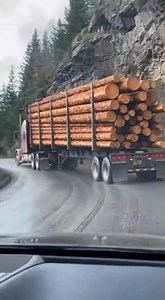 399K views · 876 reactions | Log Truck Goes Too Fast on Curve and...