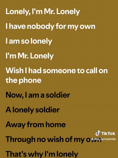 Mister Lonely - Bobby Vinton: Lyrics and Full Song