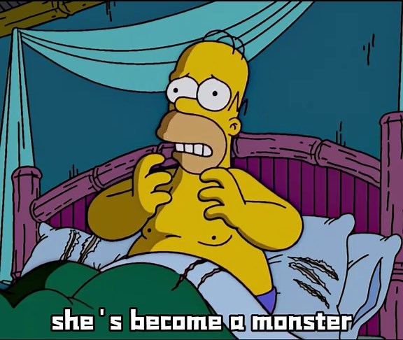 Marge Turns Into a Blue Cat in The Simpsons