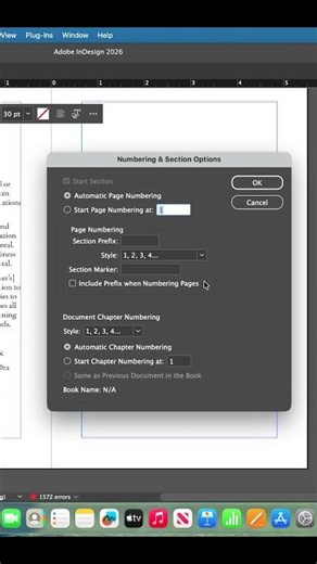 Numbering Section #indesign #indieauthor #bookformatting #indiepublishing #writingcommunity #writing