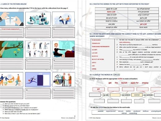 From looking for to leaving a job_worksheet | Teaching Resources