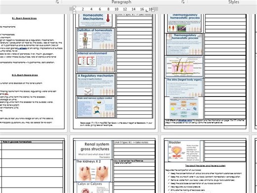 BTEC Health & Social Care Unit 3 Anatomy & Physiology B1 Homeostasis & B10 Renal System 2024-2025 | Teaching Resources