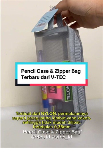 Tempat pensil & zipper bag terbaru dari V-TEC, terbuat dari bahan yang lebih kuat & premium 😁 #produktifbarengvtec #kreatifbarengvtec #vtecstationery #pencilcase #zipperbag