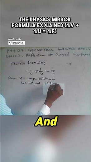 Mirror Formula Explained: Understanding 1/V + 1/U = 1/F in Physics