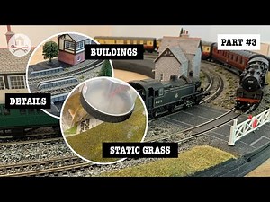Circular model rail layout. Part 3: static grass landscape, buildings and fine detailing.