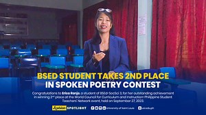 In celebration of World Teachers’ Day, here’s the winning spoken poetry piece by Erica Ranjo, a BSEd-SocSci 3 student. She landed 2nd place in the National Spoken Poetry Competition organized by the World Council for Curriculum and Instruction-Philippine Student Teachers’ Network. Listen and be inspired, future Louisian educators! #SEAS #Excellence #LouisianTeachersIntheMaking #LouisianEducators #WorldTeachersDay2023 | University of Saint Louis