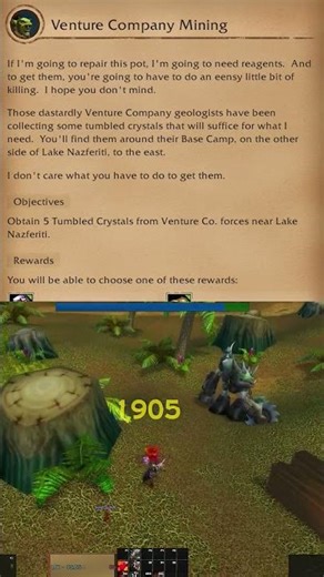 Classic World of Warcraft Revamped Northern Stranglethorn Quest #13 Venture Company Mining #wow