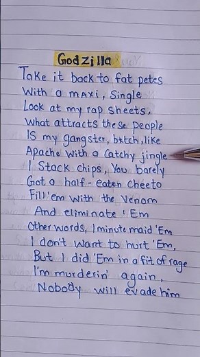 Eminem - Godzilla ft. Juice WRLD | handwritten lyrics | #eminem #rap #hiphop #rapper #shorts