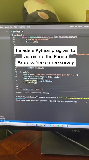 Automating Panda Express Free Entree Survey with Python