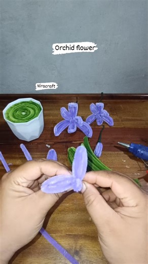 Orchid flower tutorial #craft #bungakawatbulu | Ninik Rahmawati